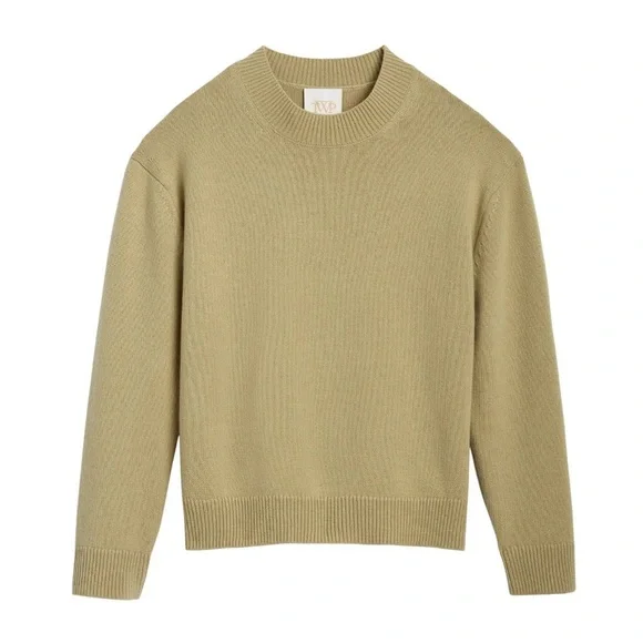 TWP Boy Crew Cashmere Sweater in Yellow Green Size Small